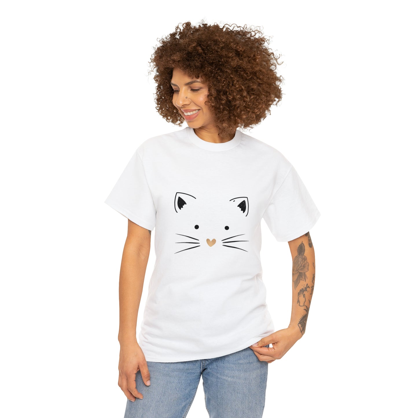 Cute Cat Unisex Heavy Cotton Tee Shirt*