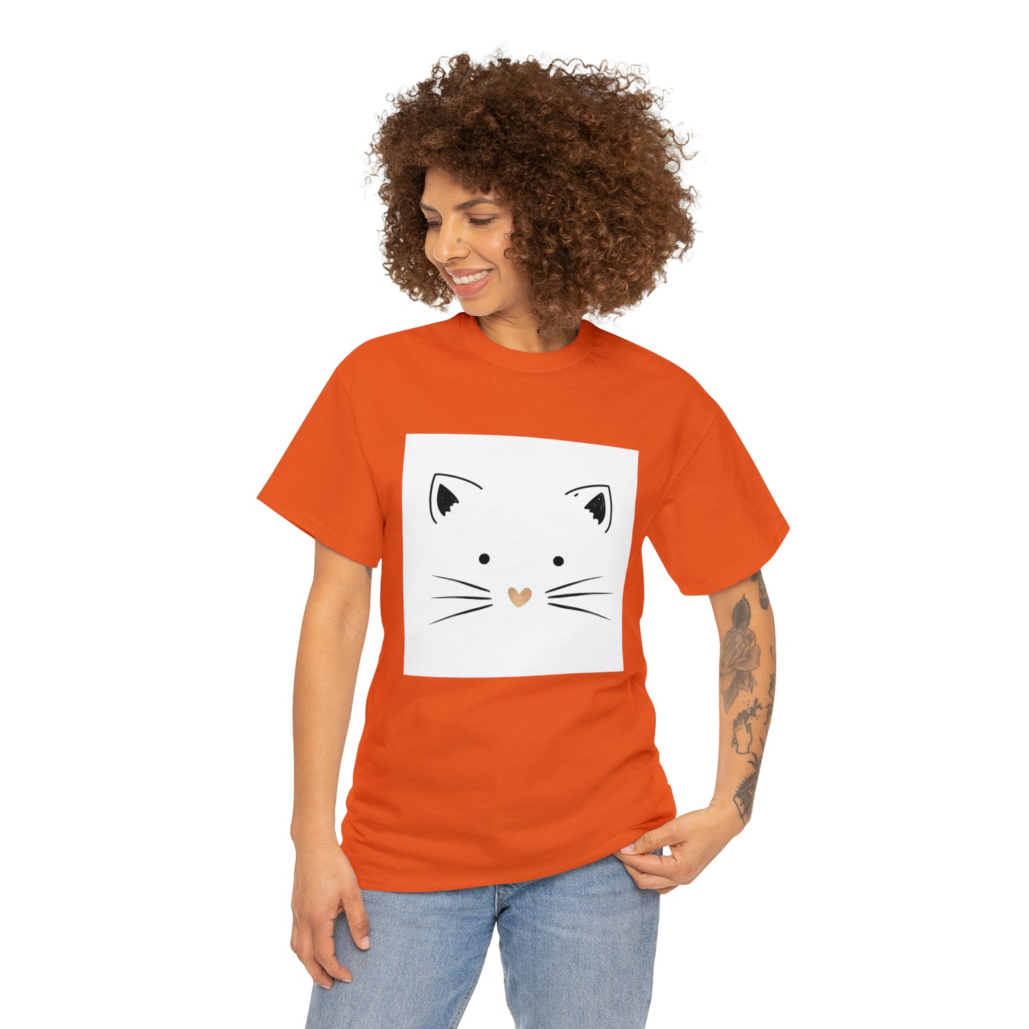 Cute Cat Unisex Heavy Cotton Tee Shirt*