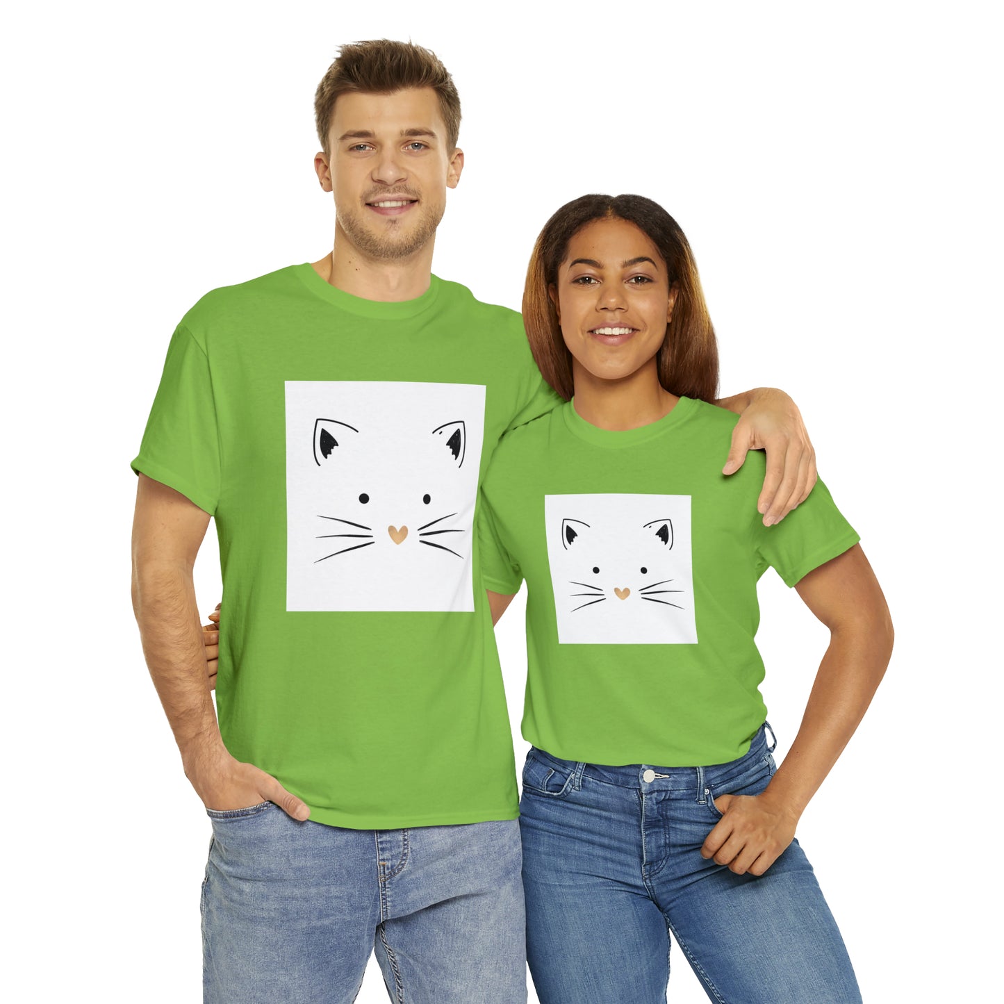 Cute Cat Unisex Heavy Cotton Tee Shirt*