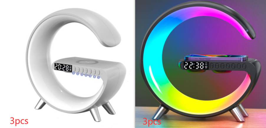 2023 New Intelligent LED Lamp Bluetooth Speaker* Wireless Charger Atmosphere Lamp App Control For Bedroom Home Decor