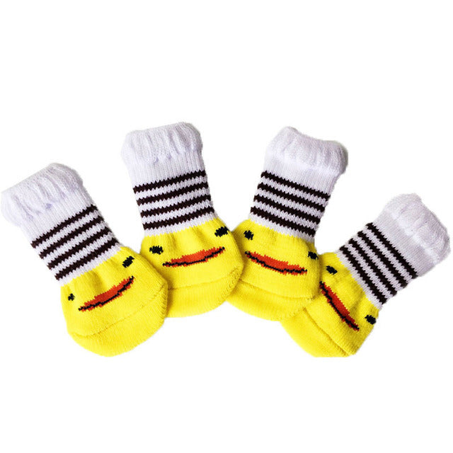 Non-slip 4Pcs Set Knitted Pet Socks*