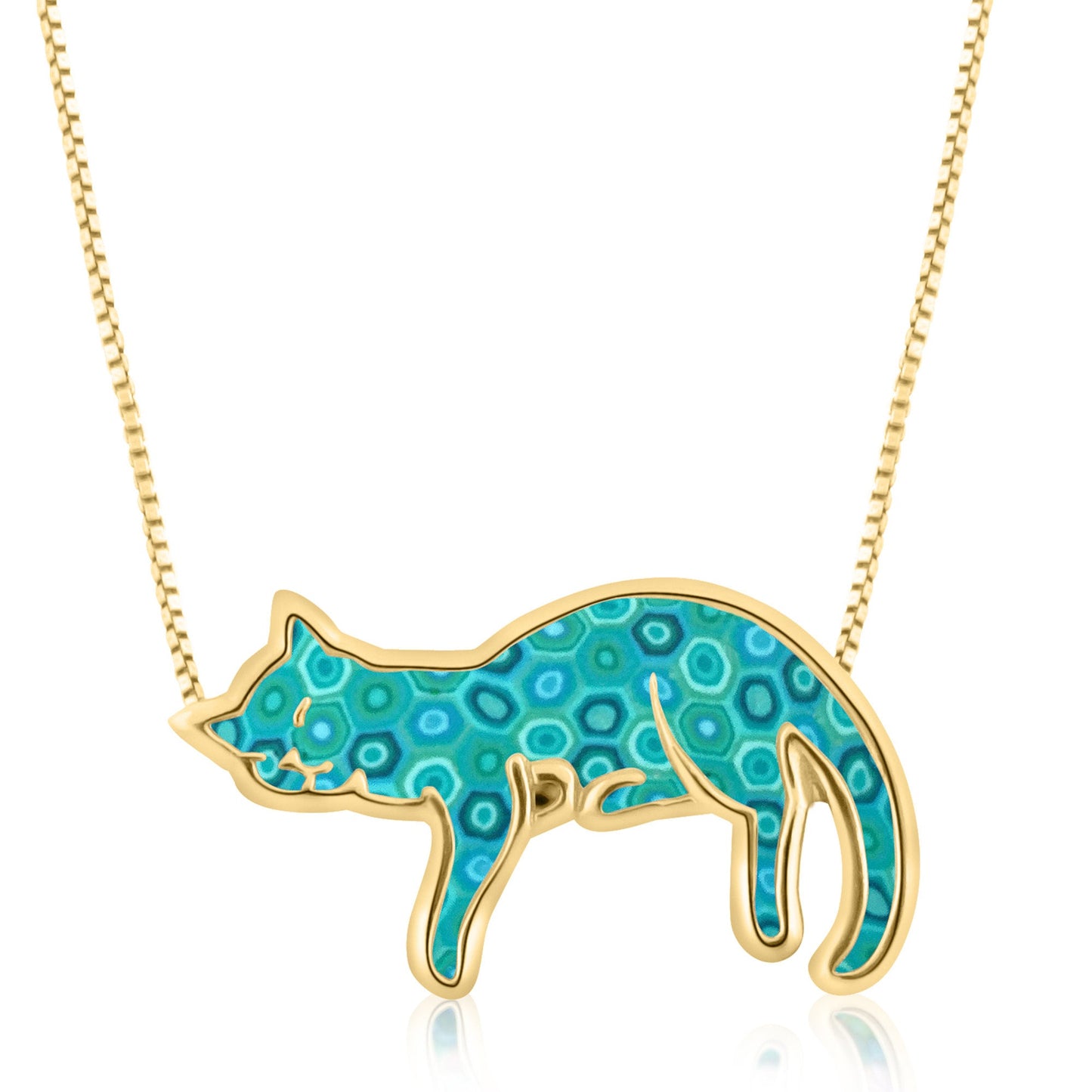 Gold Plated Silver Cat Necklace Pet Lovers Gift*