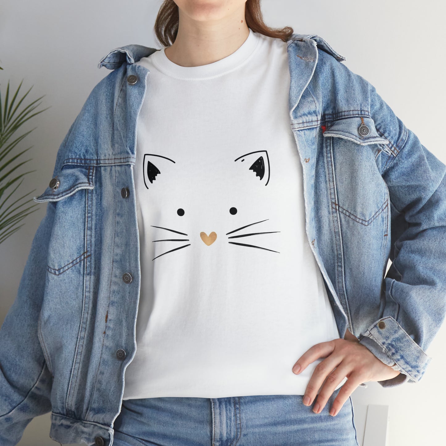 Cute Cat Unisex Heavy Cotton Tee Shirt*