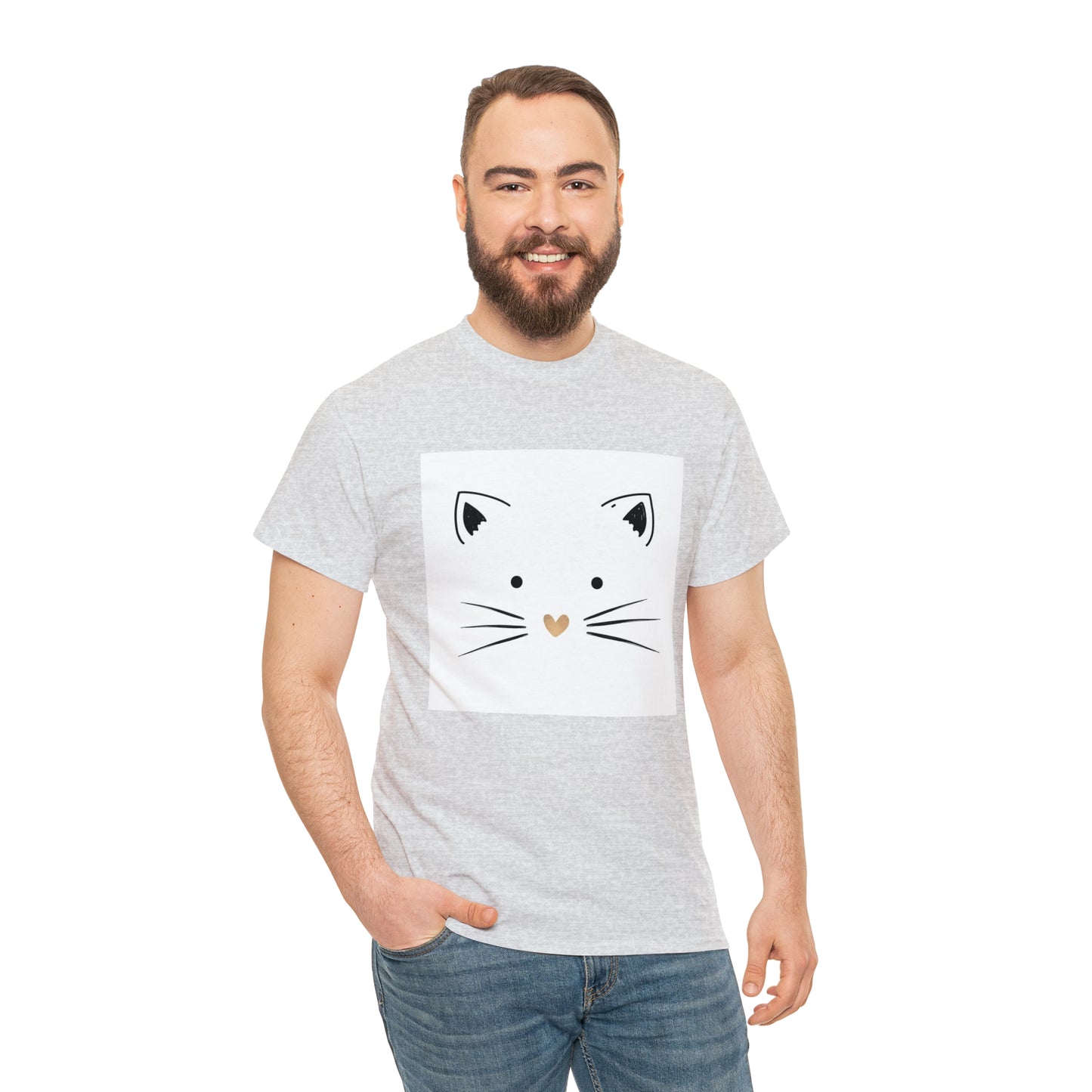 Cute Cat Unisex Heavy Cotton Tee Shirt*