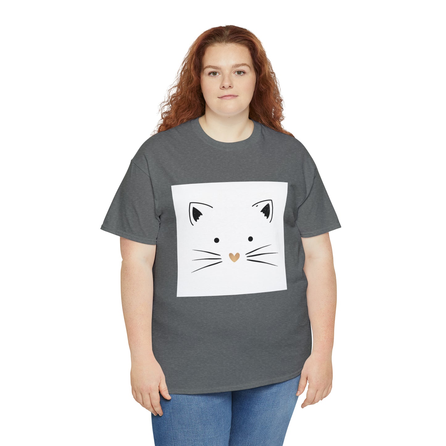 Cute Cat Unisex Heavy Cotton Tee Shirt*