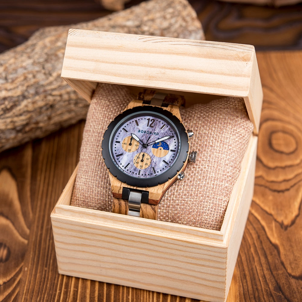 Luxury Wooden Chronograph Watch for Men*