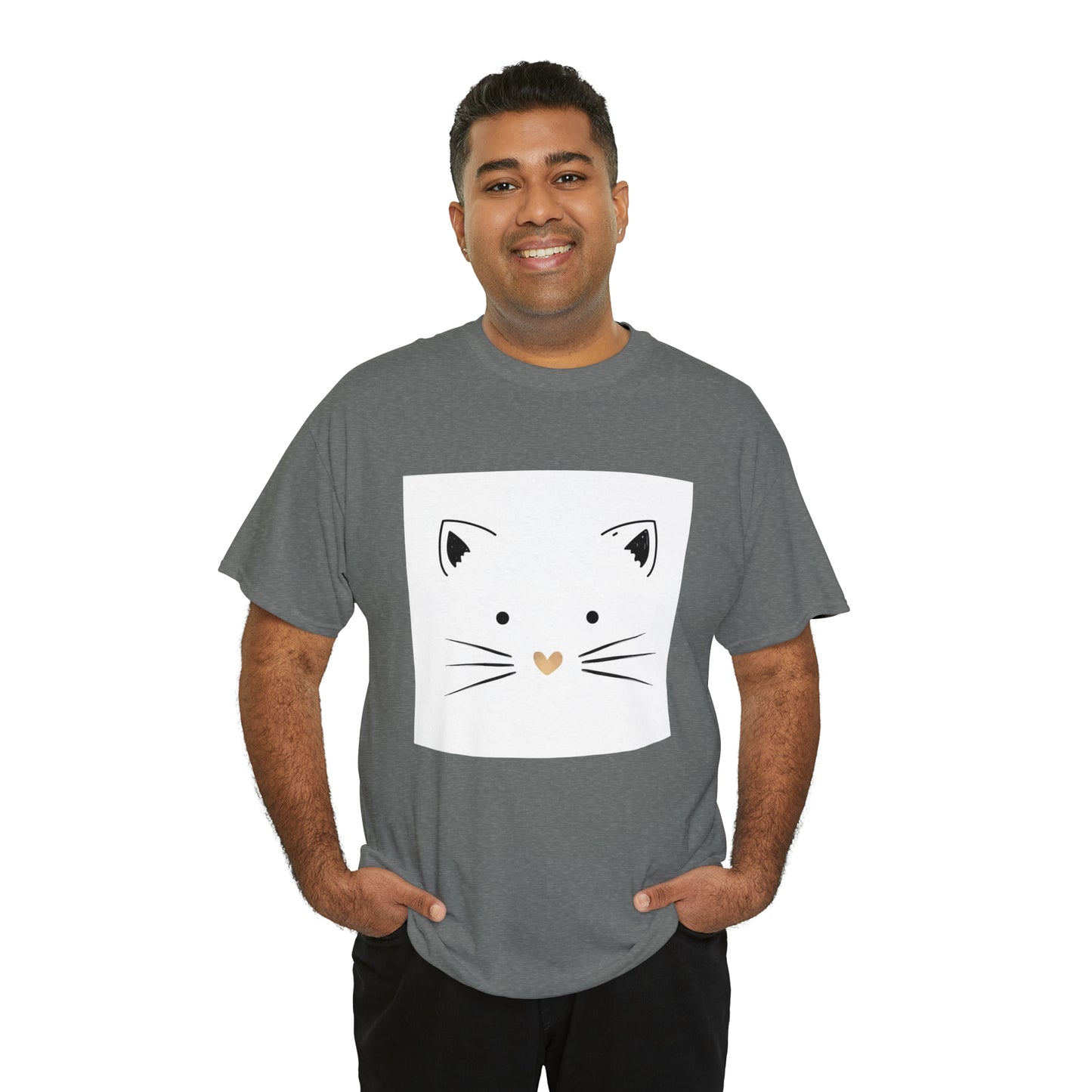 Cute Cat Unisex Heavy Cotton Tee Shirt*