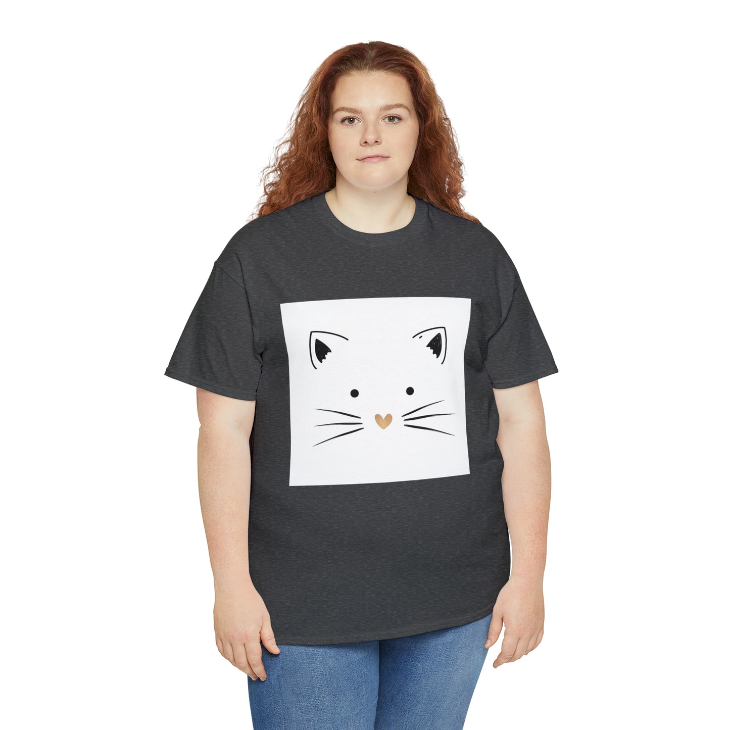 Cute Cat Unisex Heavy Cotton Tee Shirt*