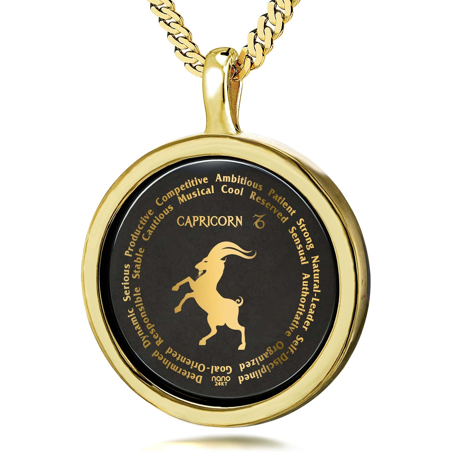 Capricorn Necklaces for Lovers of the Zodiac 24k Gold Inscribed*