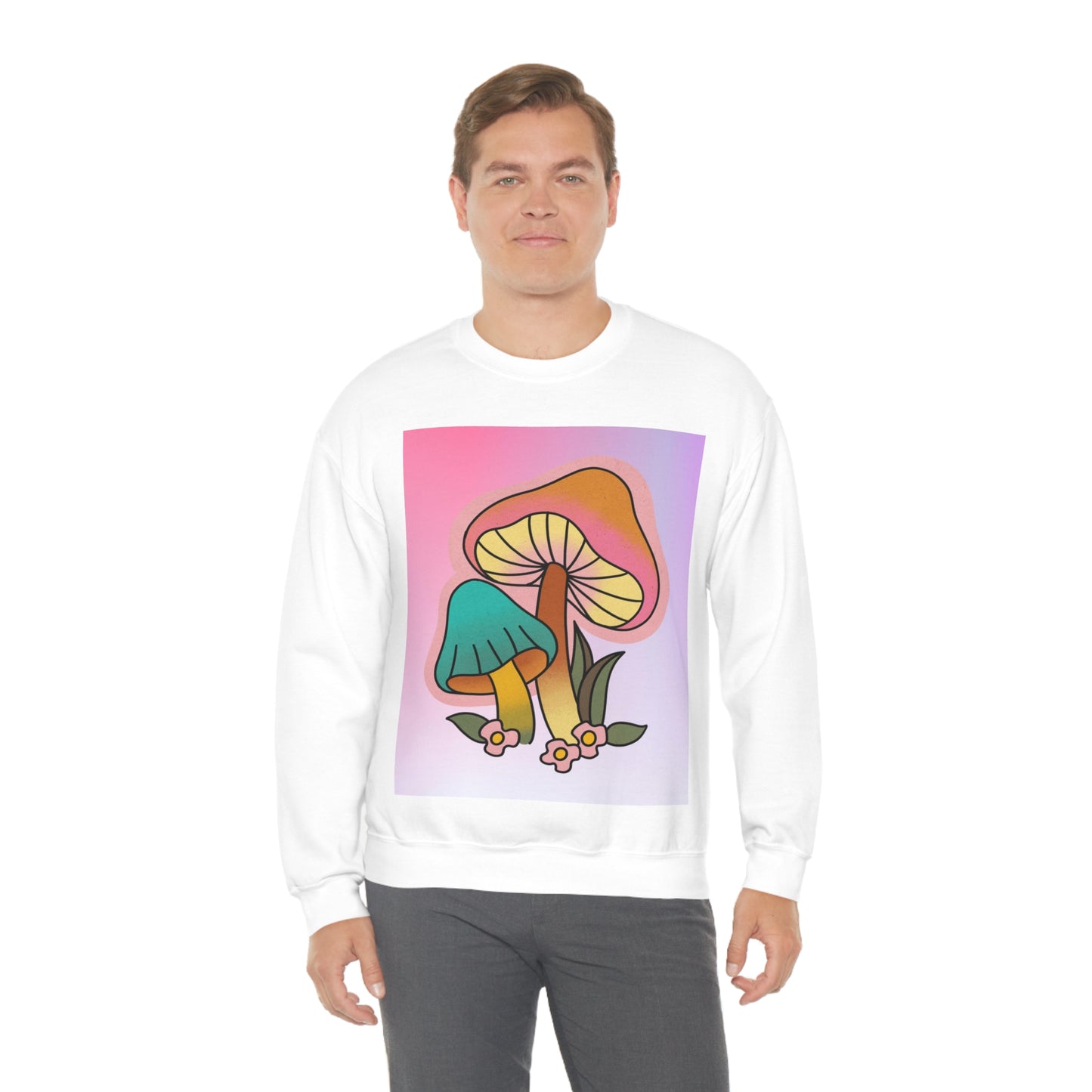 Retro Mushroom Unisex Heavy Blend Crewneck Sweatshirt*