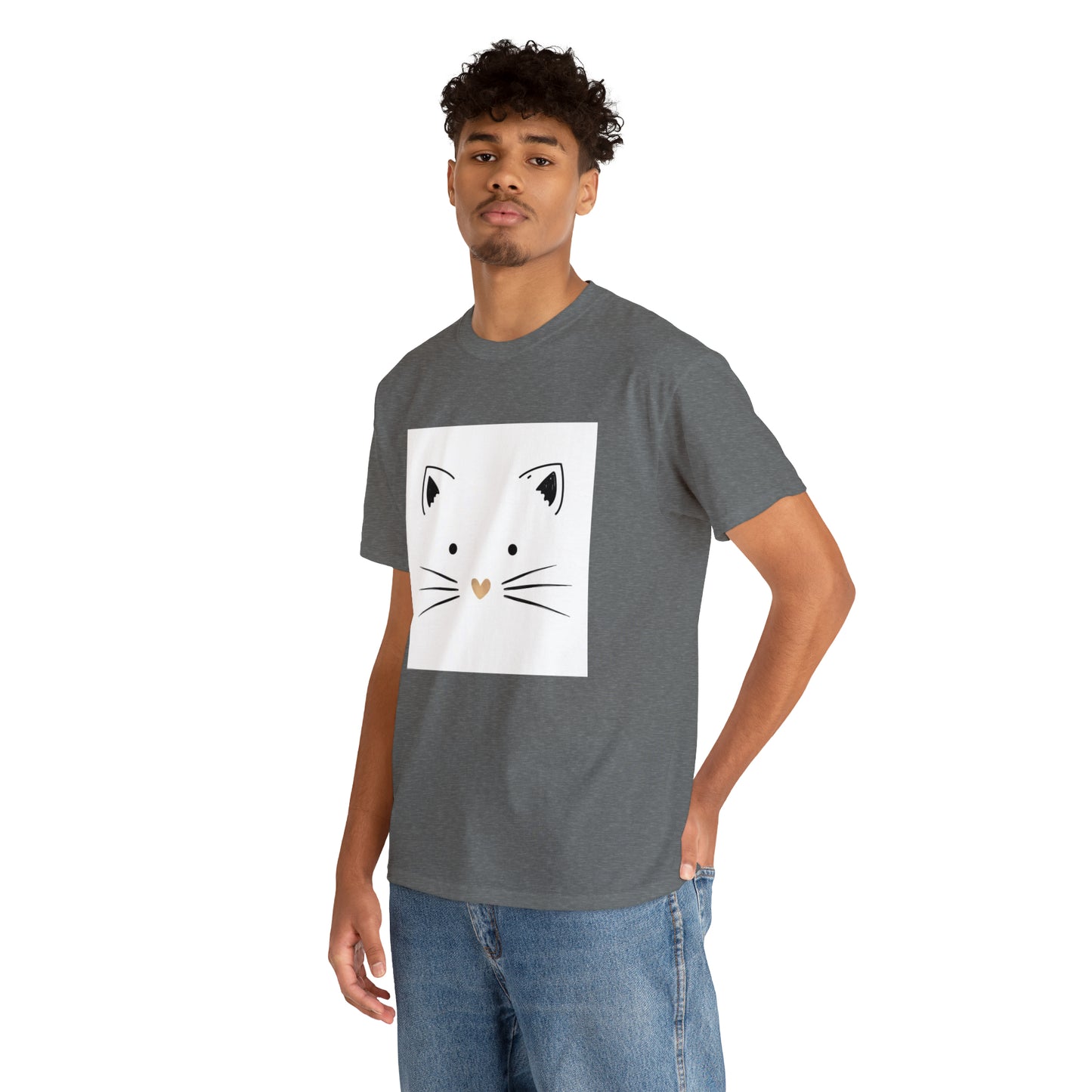 Cute Cat Unisex Heavy Cotton Tee Shirt*