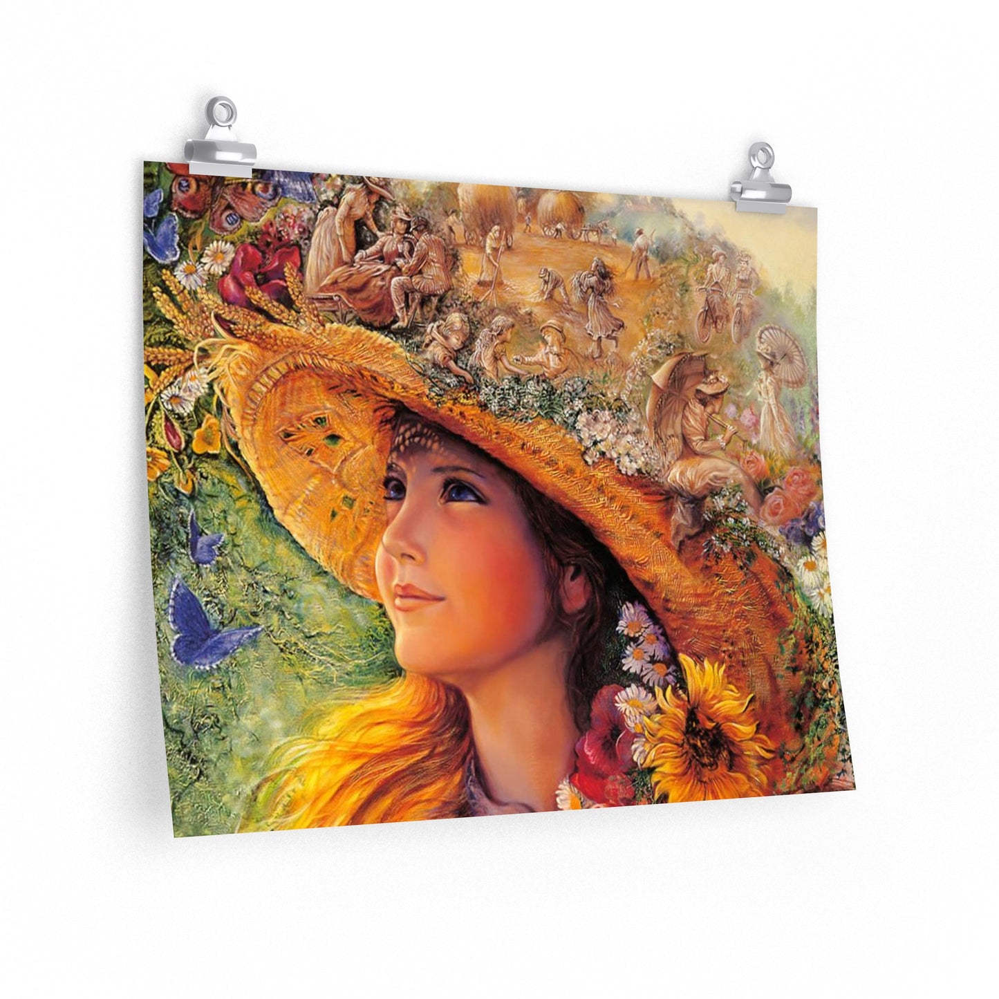 Girl in butterflies Premium Matte horizontal posters art gift wall art*