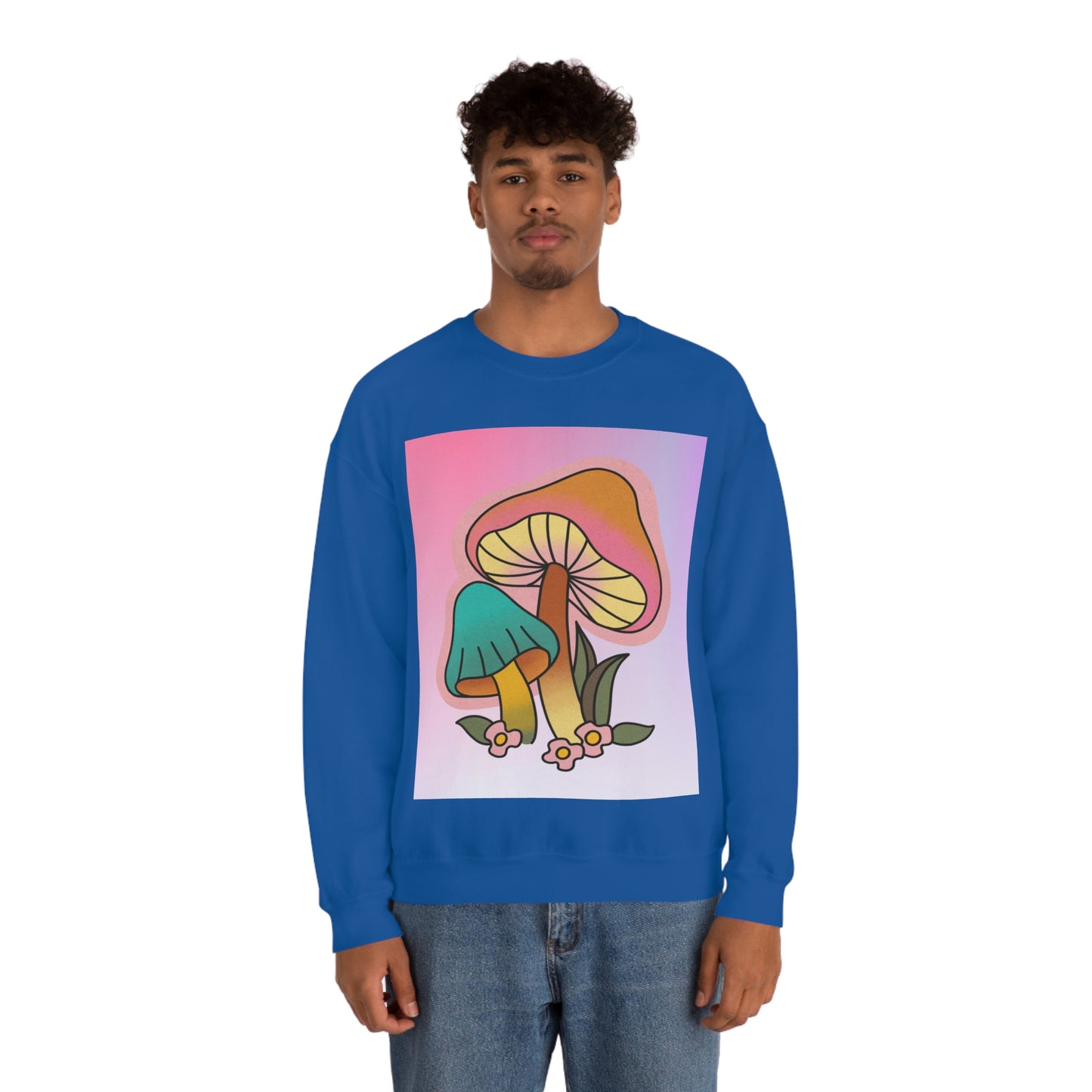 Retro Mushroom Unisex Heavy Blend Crewneck Sweatshirt*