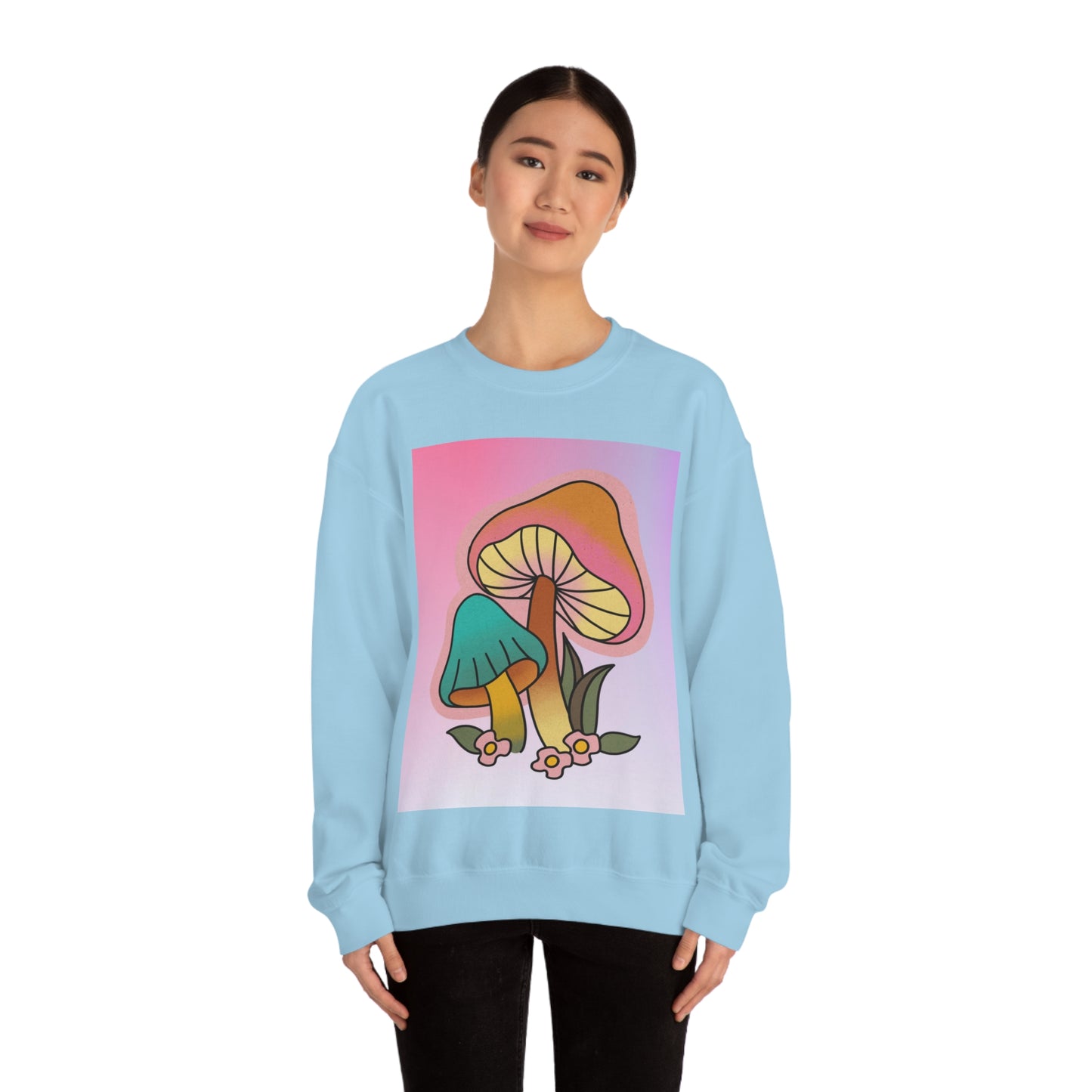 Retro Mushroom Unisex Heavy Blend Crewneck Sweatshirt*