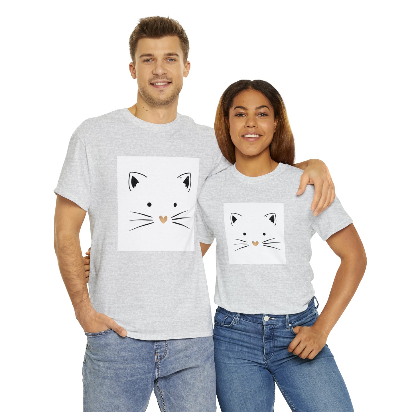 Cute Cat Unisex Heavy Cotton Tee Shirt*