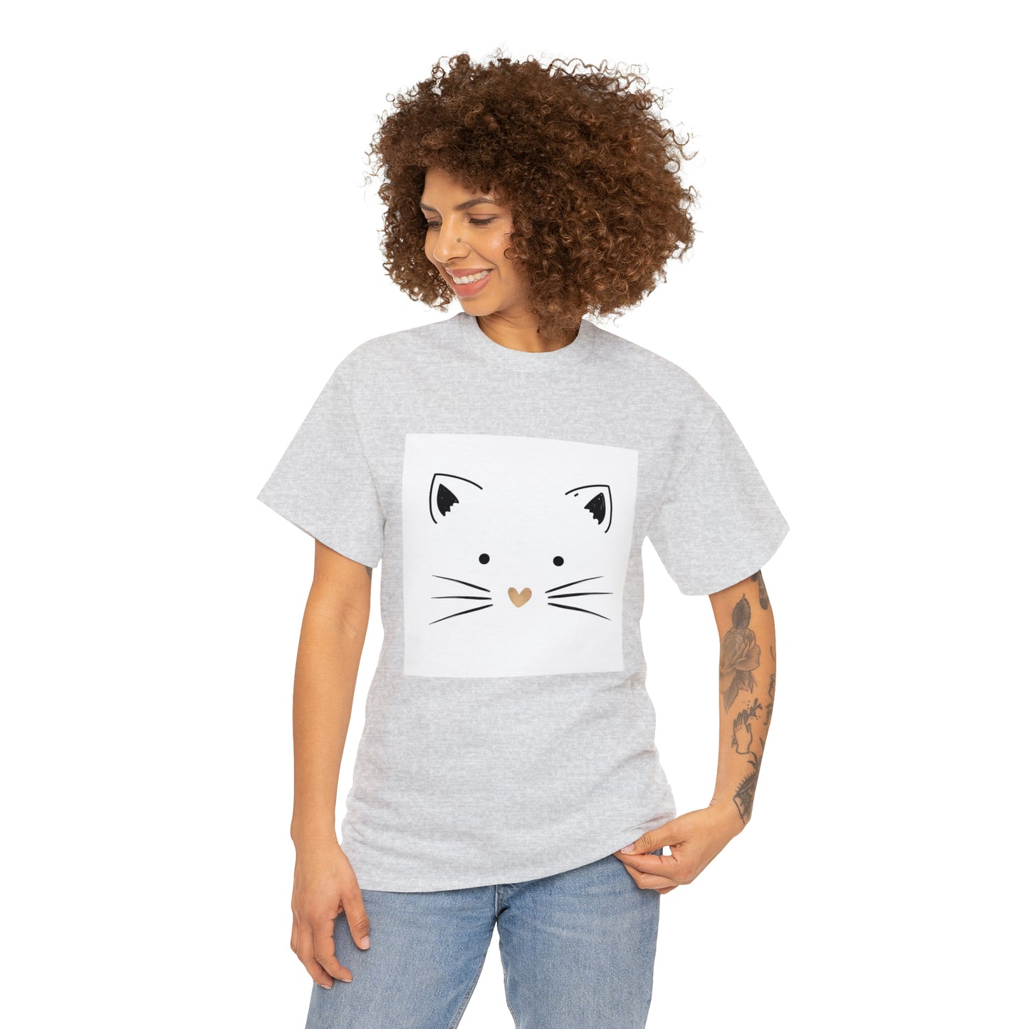 Cute Cat Unisex Heavy Cotton Tee Shirt*