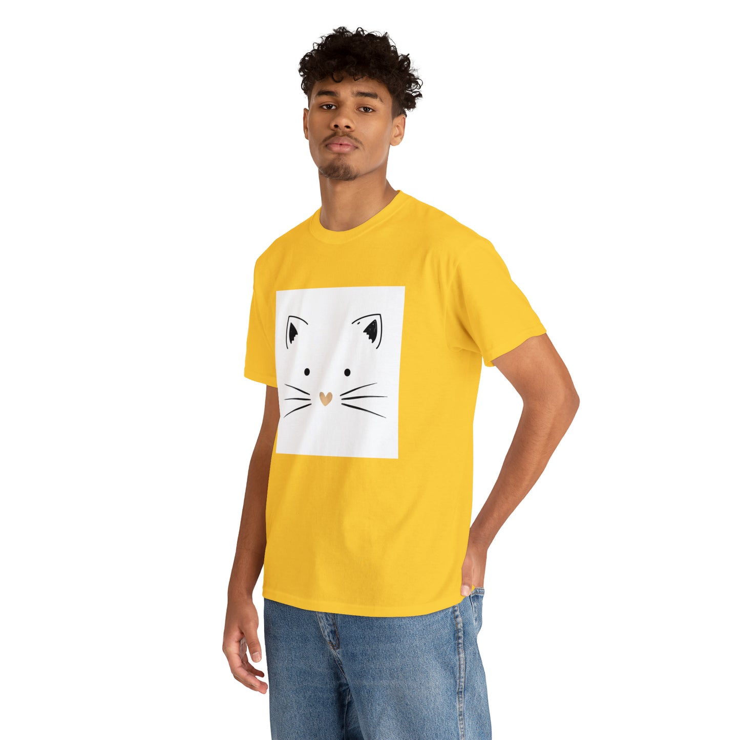 Cute Cat Unisex Heavy Cotton Tee Shirt*