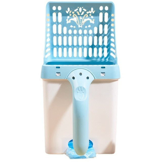 Portable Self-cleaning Pet Litter Box Scoop with bag Cat litter scoop*