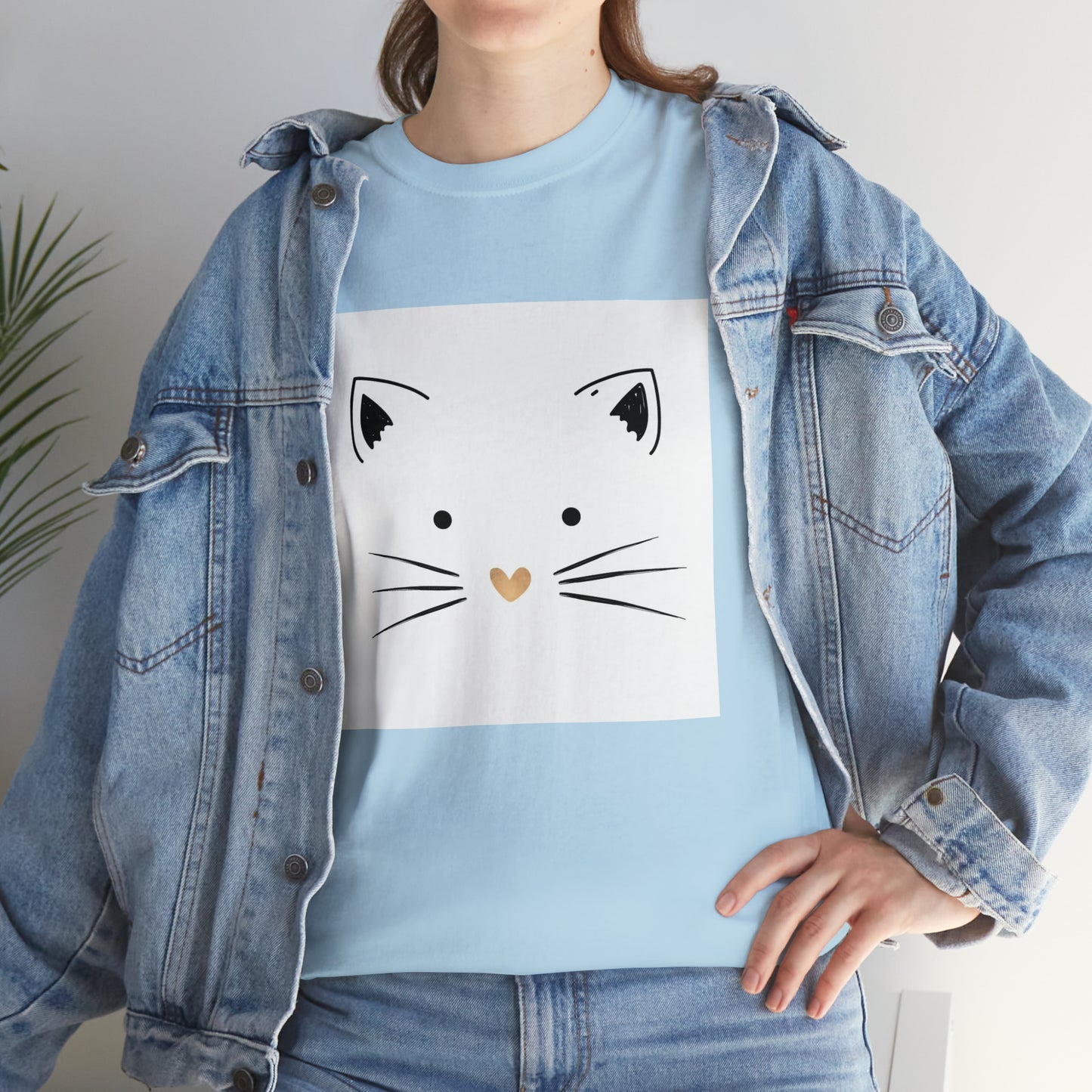 Cute Cat Unisex Heavy Cotton Tee Shirt*