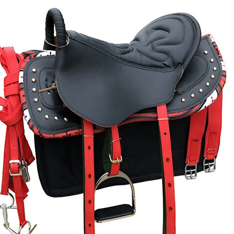 Horse Riding Saddle Pad Full Set horseback Riding Accessories Full Leather Saddle *