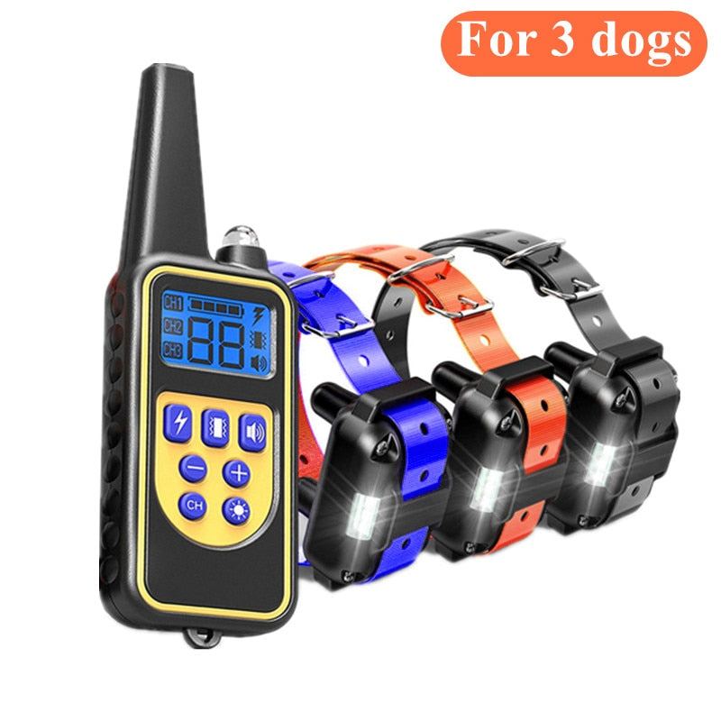 Electric Dog Training Collar Waterproof Dog Bark Collar Pet With Remote Control *Rechargeable Anti Barking Device All Size Dogs