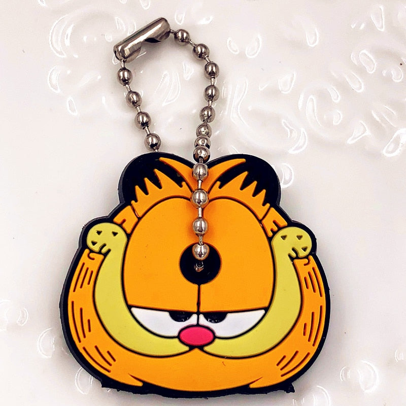 1Pcs Animal Cartoon Key Cover Cap Silicone Key Accessories PVC Soft Dog Cat Key Holder Key Chain For Girl Women Trinket Gift *