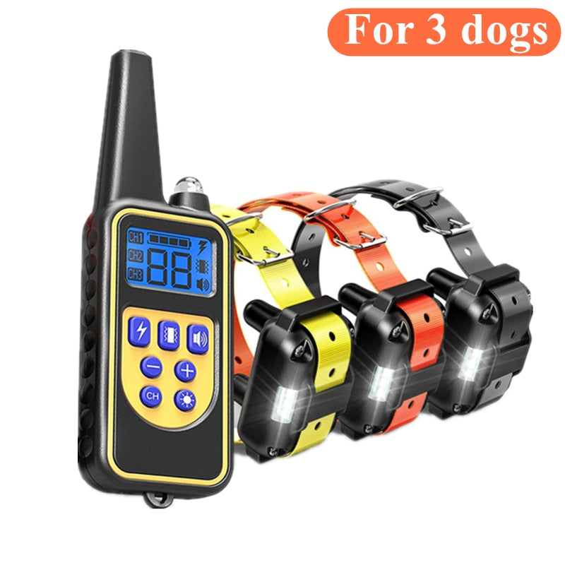 Electric Dog Training Collar Waterproof Dog Bark Collar Pet With Remote Control *Rechargeable Anti Barking Device All Size Dogs