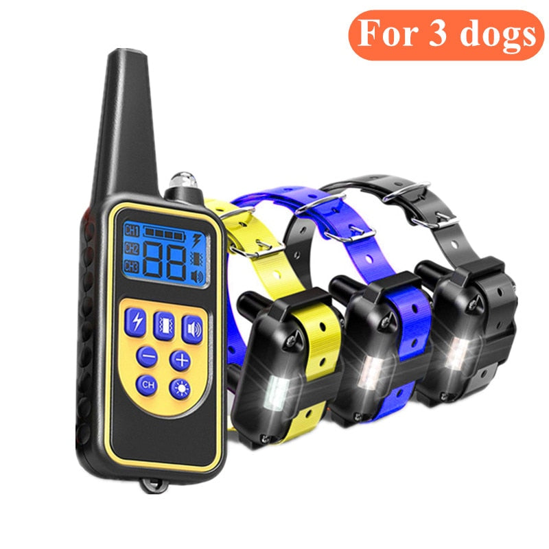 Electric Dog Training Collar Waterproof Dog Bark Collar Pet With Remote Control *Rechargeable Anti Barking Device All Size Dogs