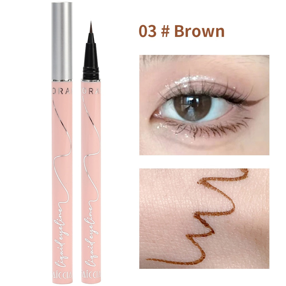 Ultra-thin Waterproof Liquid Eyeliner *Korean Makeup for Women Quick Dry Smooth Eye Liner Long Last Lower Eyelash Pen Cosmetics