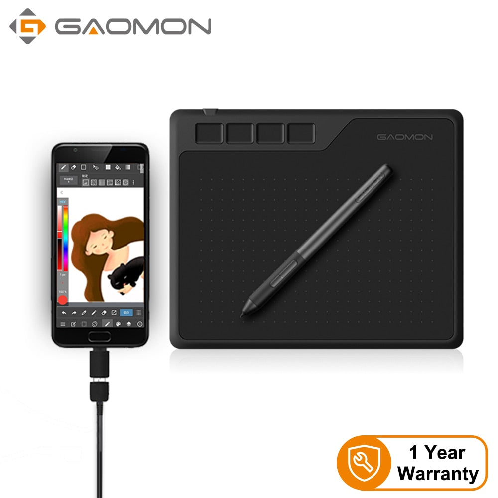 GAOMON S620 6.5 x 4" Digital Graphic Tablet* for Drawing Painting&Game OSU, 8192 Level Pen Tablet Support Android/Windows/Mac OS