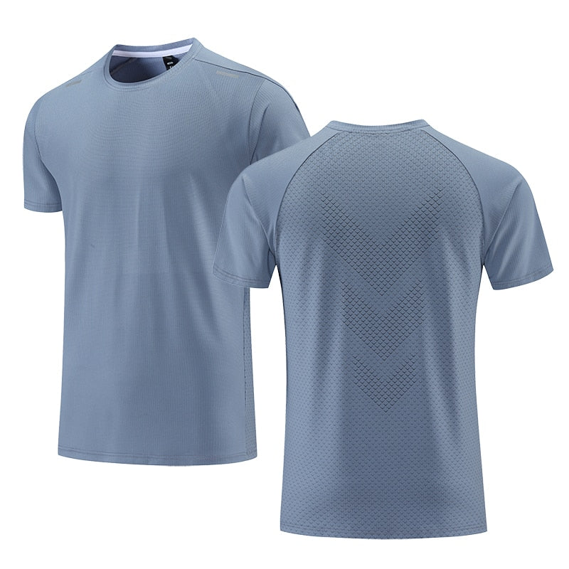 Quick Dry* Men Running T-shirt Fitness Sports Top Gym Training Shirt Breathable Jogging Casual Sportswear