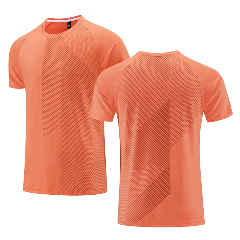 Quick Dry* Men Running T-shirt Fitness Sports Top Gym Training Shirt Breathable Jogging Casual Sportswear