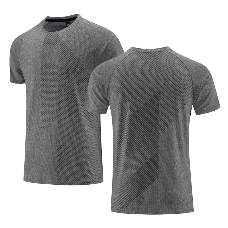 Quick Dry* Men Running T-shirt Fitness Sports Top Gym Training Shirt Breathable Jogging Casual Sportswear