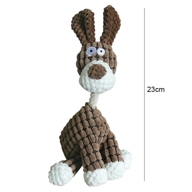 Fun Pet Toy Donkey Shape Corduroy Chew Toy *For Dogs Puppy Squeaker Squeaky Plush Bone Molar Dog Toy Pet Training Dog Accessories