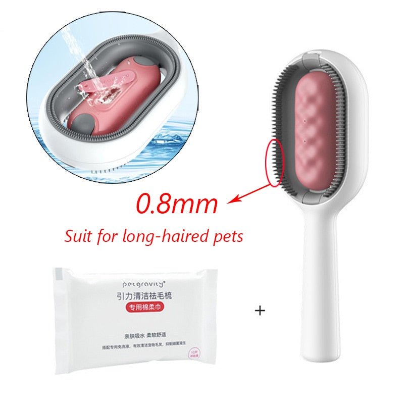 Double Sided Hair Removal Brushes for Cat Dog Pet Grooming Comb with Wipes Kitten Brush gato accesorios artículos para mascotas*