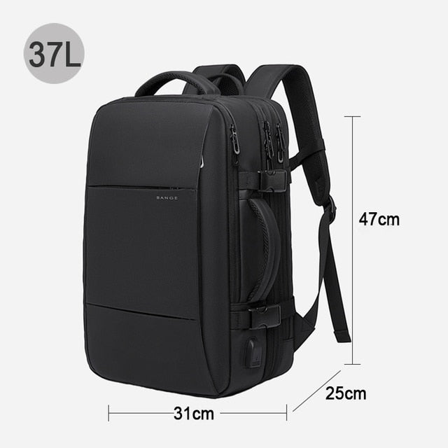 BANGE Travel Backpack Men Business Backpack School Expandable *USB Bag Large Capacity 17.3 Laptop Waterproof Fashion Backpack