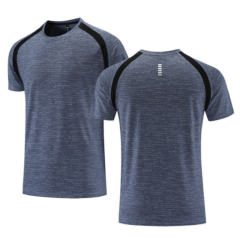 Quick Dry* Men Running T-shirt Fitness Sports Top Gym Training Shirt Breathable Jogging Casual Sportswear