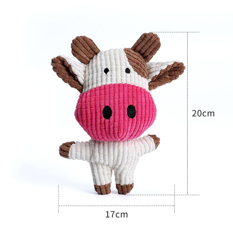 Fun Pet Toy Donkey Shape Corduroy Chew Toy *For Dogs Puppy Squeaker Squeaky Plush Bone Molar Dog Toy Pet Training Dog Accessories