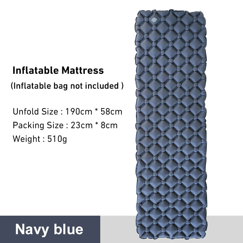 Outdoor Sleeping Pad *Camping Inflatable Mattress Ultralight Air Cushion Travel Mat Folding Bed No Headrest For Travel Hiking