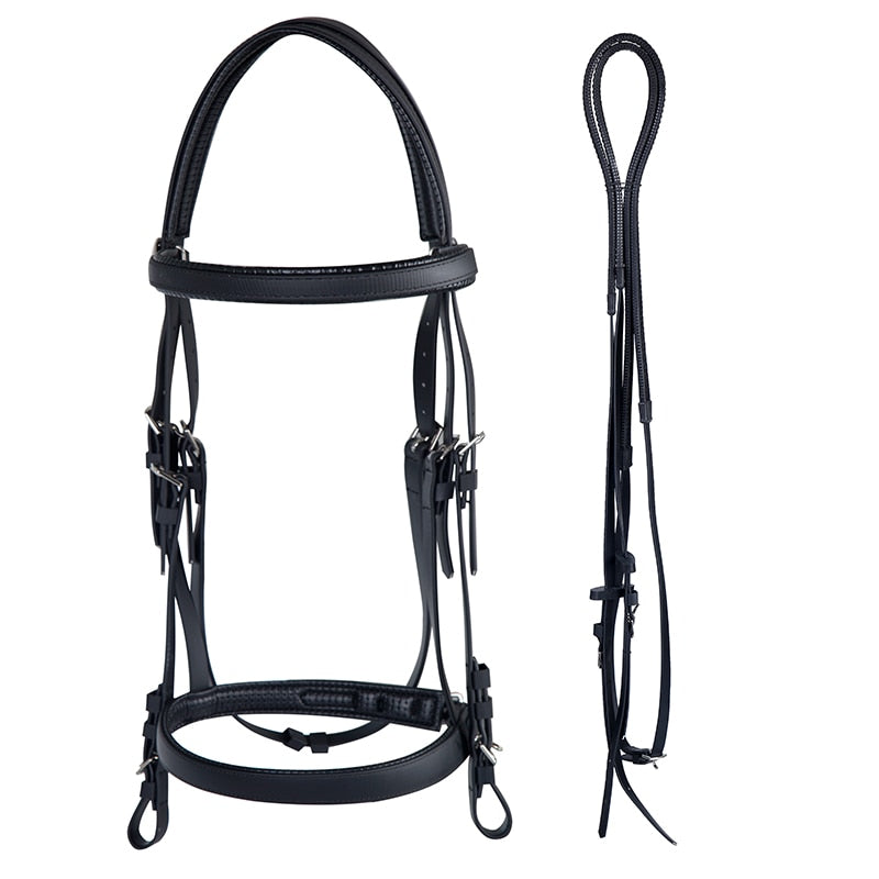 Equestrian Equipment Riding Horse Bridle Horse Halter Horse Head Collar* and Reins Black Color Bridle