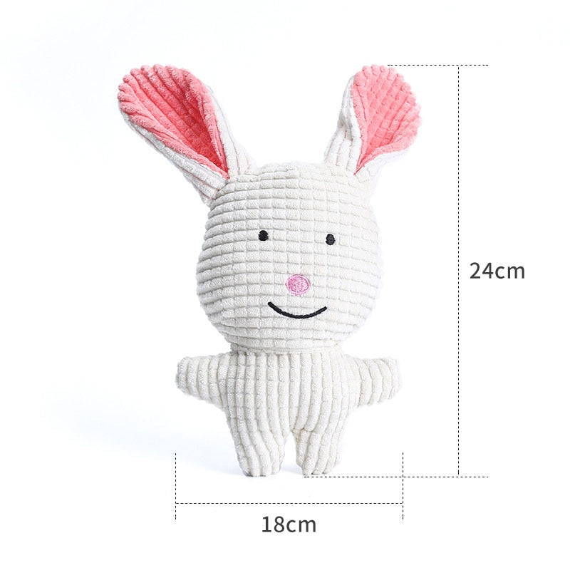 Fun Pet Toy Donkey Shape Corduroy Chew Toy *For Dogs Puppy Squeaker Squeaky Plush Bone Molar Dog Toy Pet Training Dog Accessories