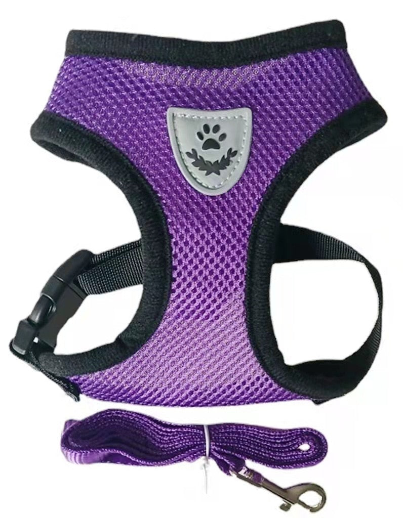 Cat Dog Harness with Lead Leash Adjustable Vest Polyester Mesh Breathable Harnesses Reflective for Small Dog Cat accessories*