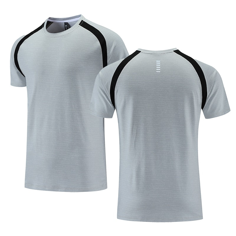 Quick Dry* Men Running T-shirt Fitness Sports Top Gym Training Shirt Breathable Jogging Casual Sportswear