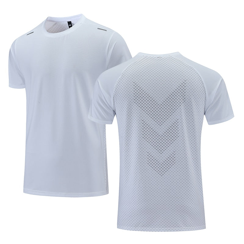 Quick Dry* Men Running T-shirt Fitness Sports Top Gym Training Shirt Breathable Jogging Casual Sportswear