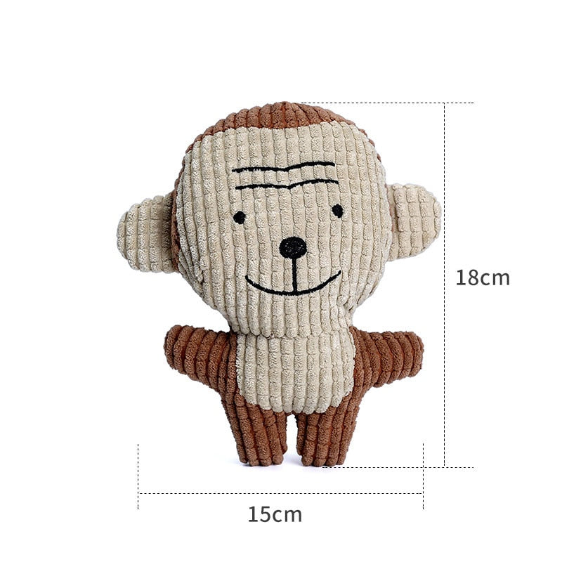 Fun Pet Toy Donkey Shape Corduroy Chew Toy *For Dogs Puppy Squeaker Squeaky Plush Bone Molar Dog Toy Pet Training Dog Accessories