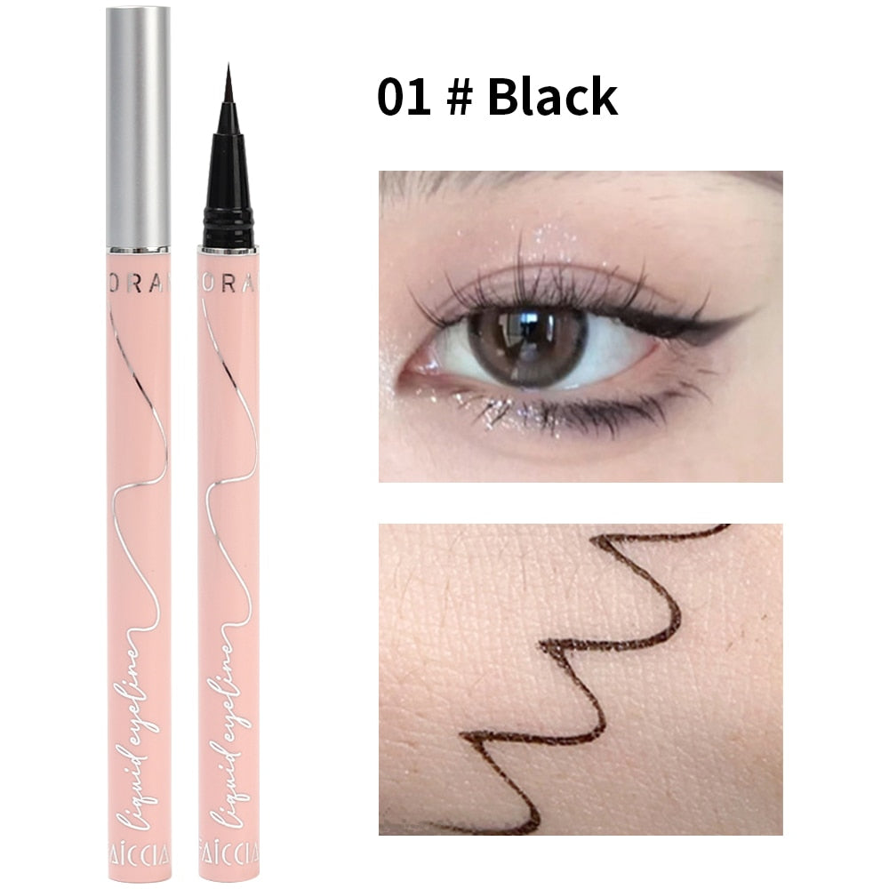 Ultra-thin Waterproof Liquid Eyeliner *Korean Makeup for Women Quick Dry Smooth Eye Liner Long Last Lower Eyelash Pen Cosmetics