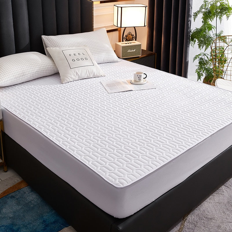 Waterproof Thicken Mattress Pad Protector* Skin-Friendly Durable Fitted Sheet Bed Cover Latex Mat Cover 150x200 180x200 160x200