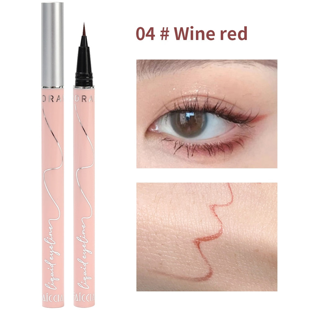 Ultra-thin Waterproof Liquid Eyeliner *Korean Makeup for Women Quick Dry Smooth Eye Liner Long Last Lower Eyelash Pen Cosmetics