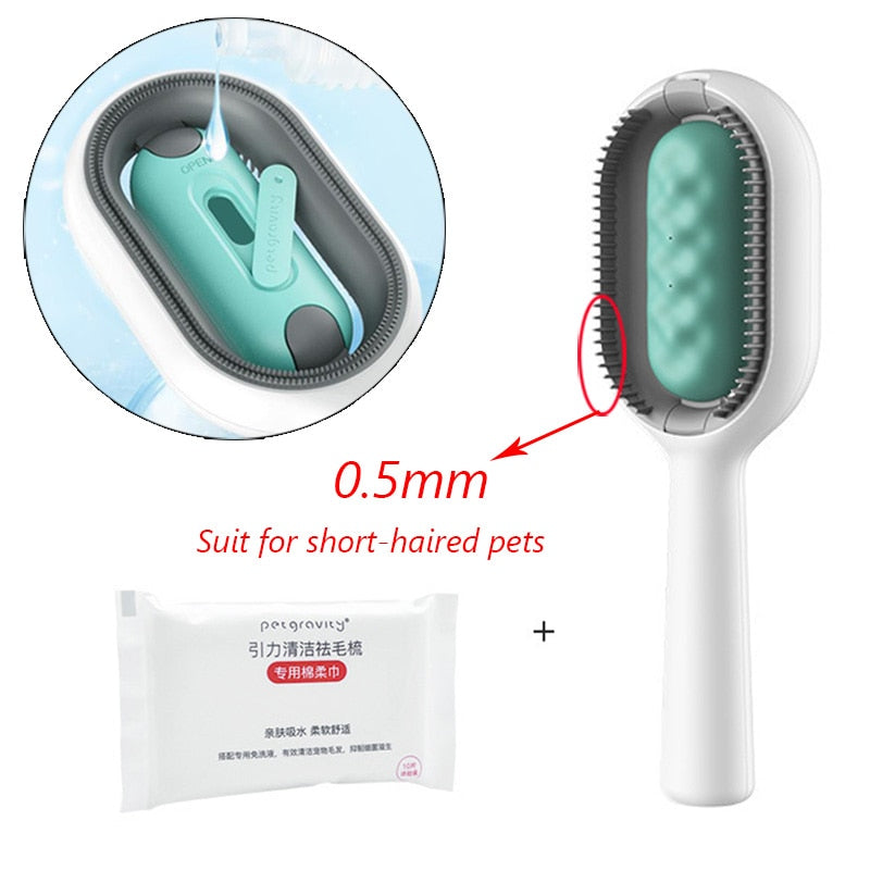 Double Sided Hair Removal Brushes for Cat Dog Pet Grooming Comb with Wipes Kitten Brush gato accesorios artículos para mascotas*