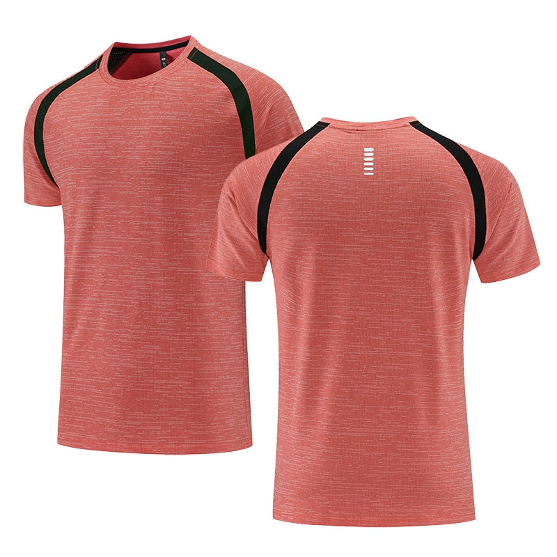 Quick Dry* Men Running T-shirt Fitness Sports Top Gym Training Shirt Breathable Jogging Casual Sportswear